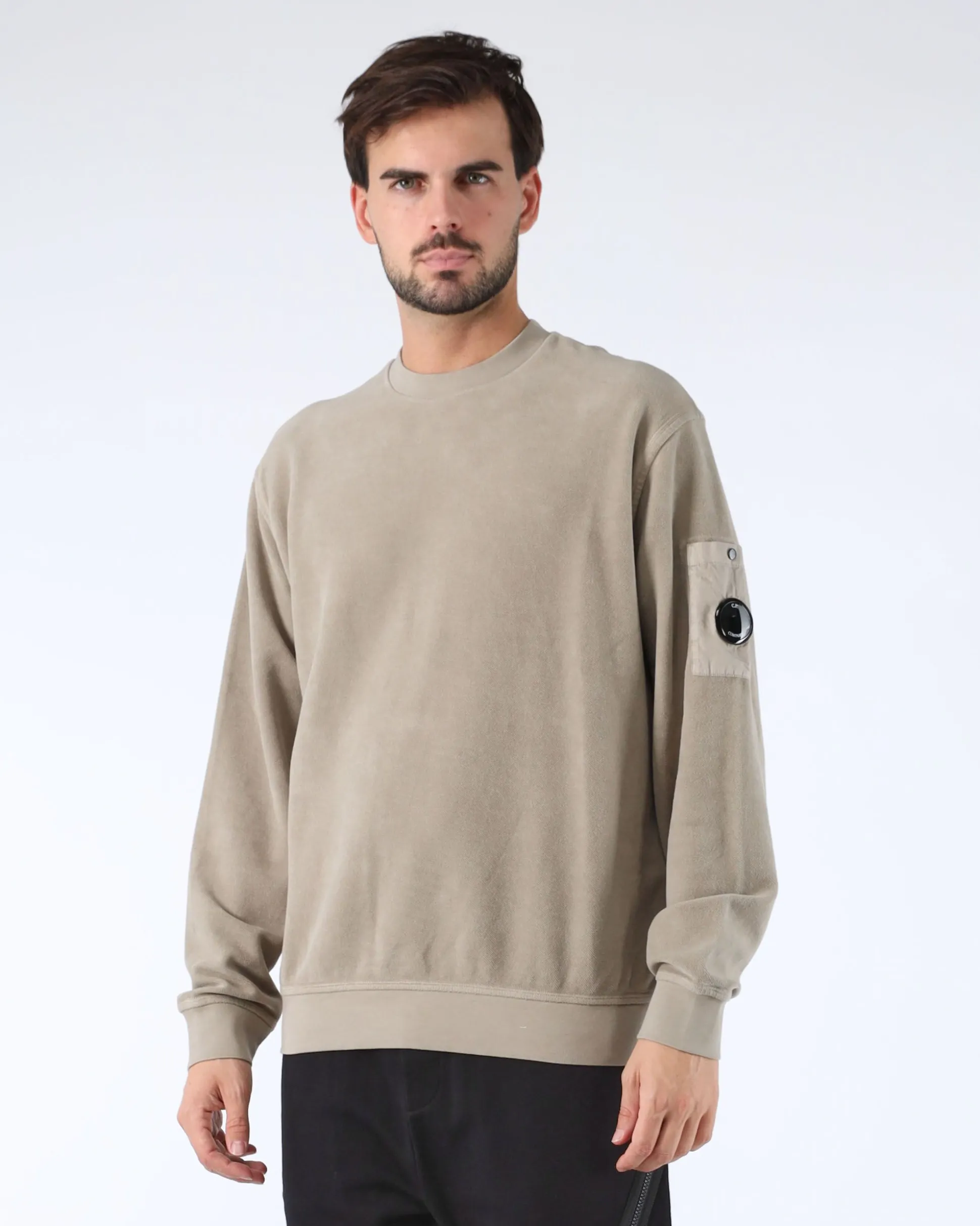 Brushed Emerized diagonal fleece Sweatsirt