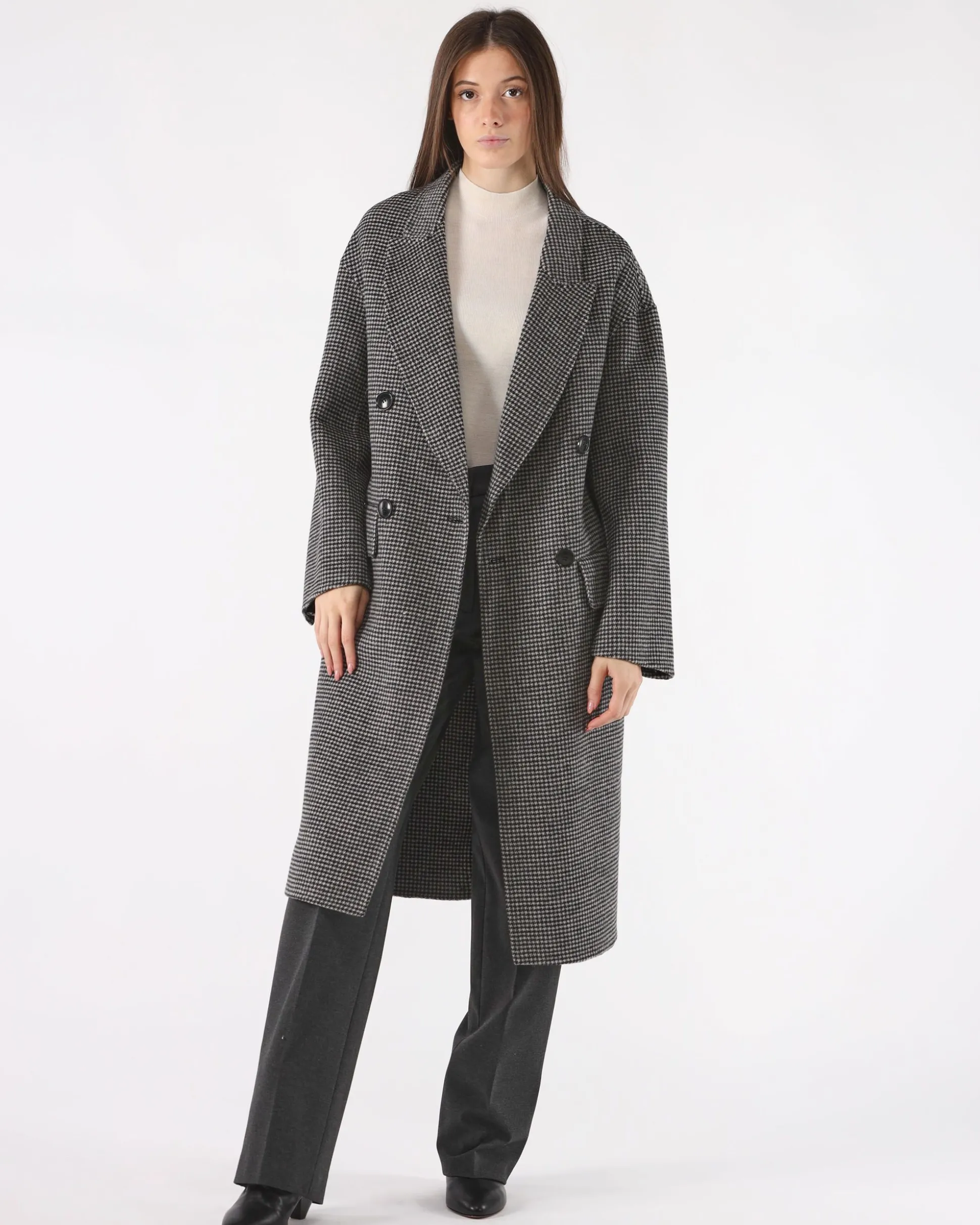 Cappotto Doppiopetto Micro Check