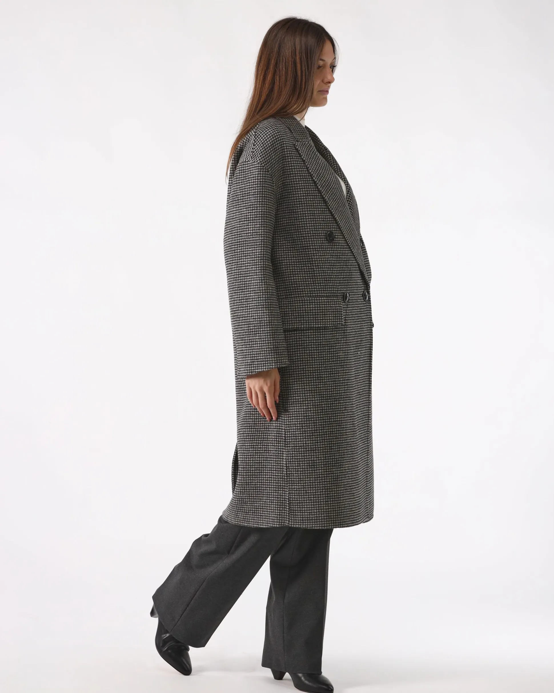 Cappotto Doppiopetto Micro Check