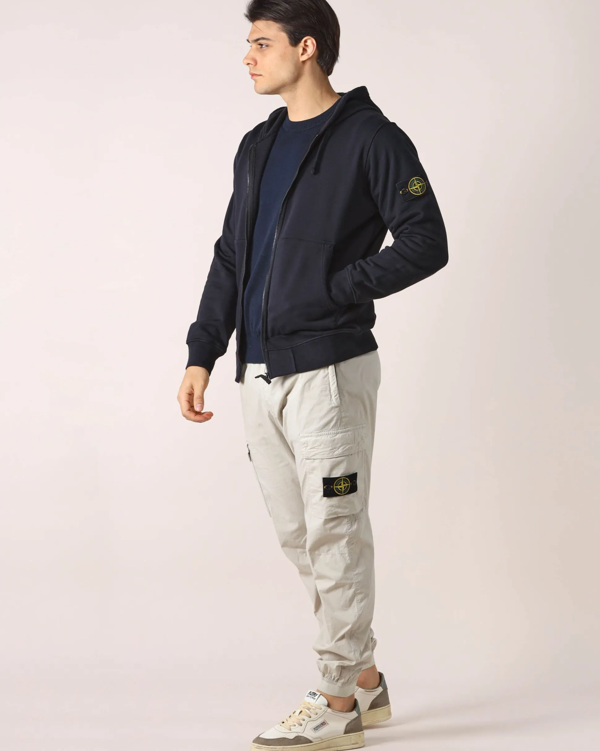 Felpa Blu con Zip e Cappuccio