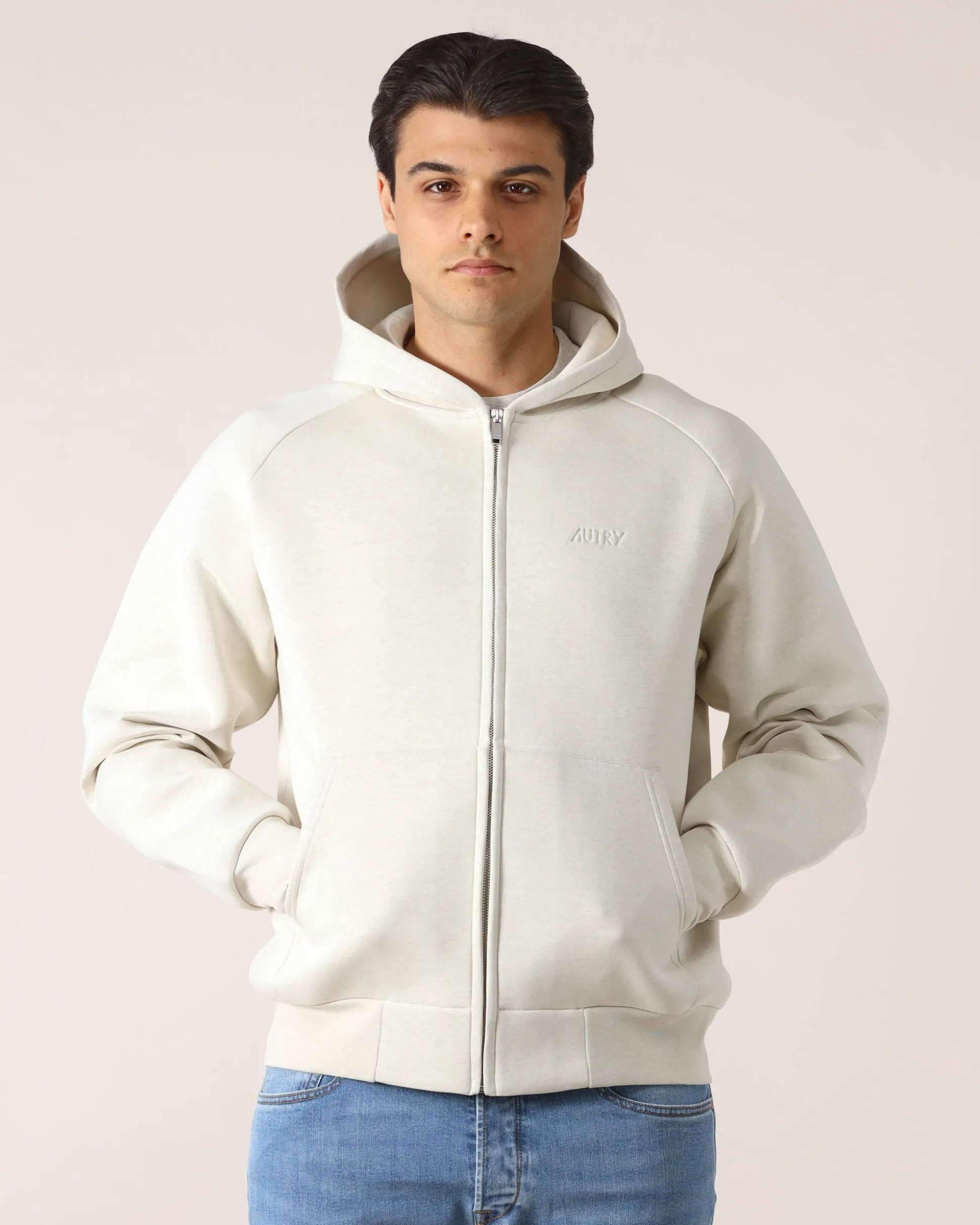 Felpa con Cappuccio Bianca Unisex