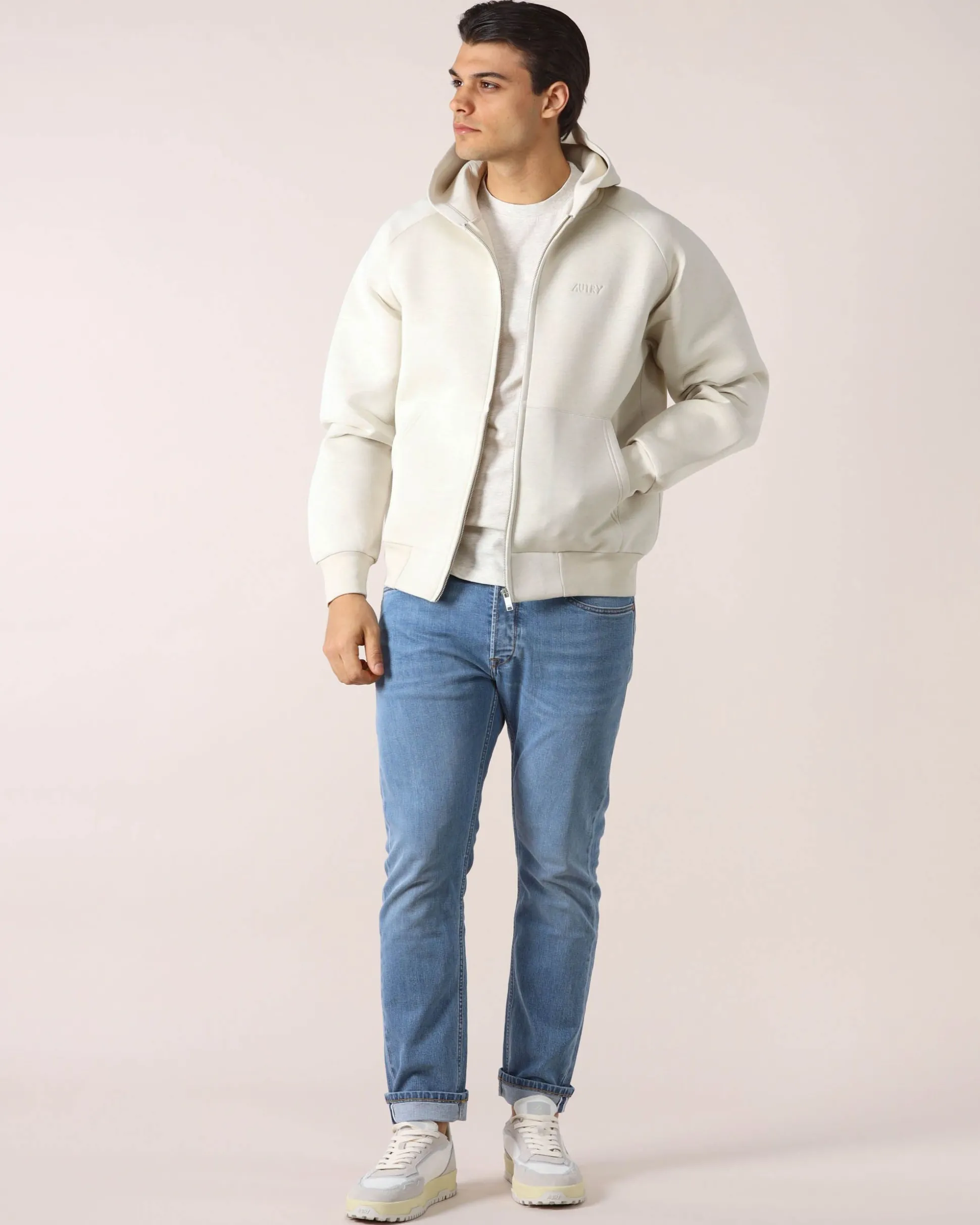 Felpa con Cappuccio Bianca Unisex
