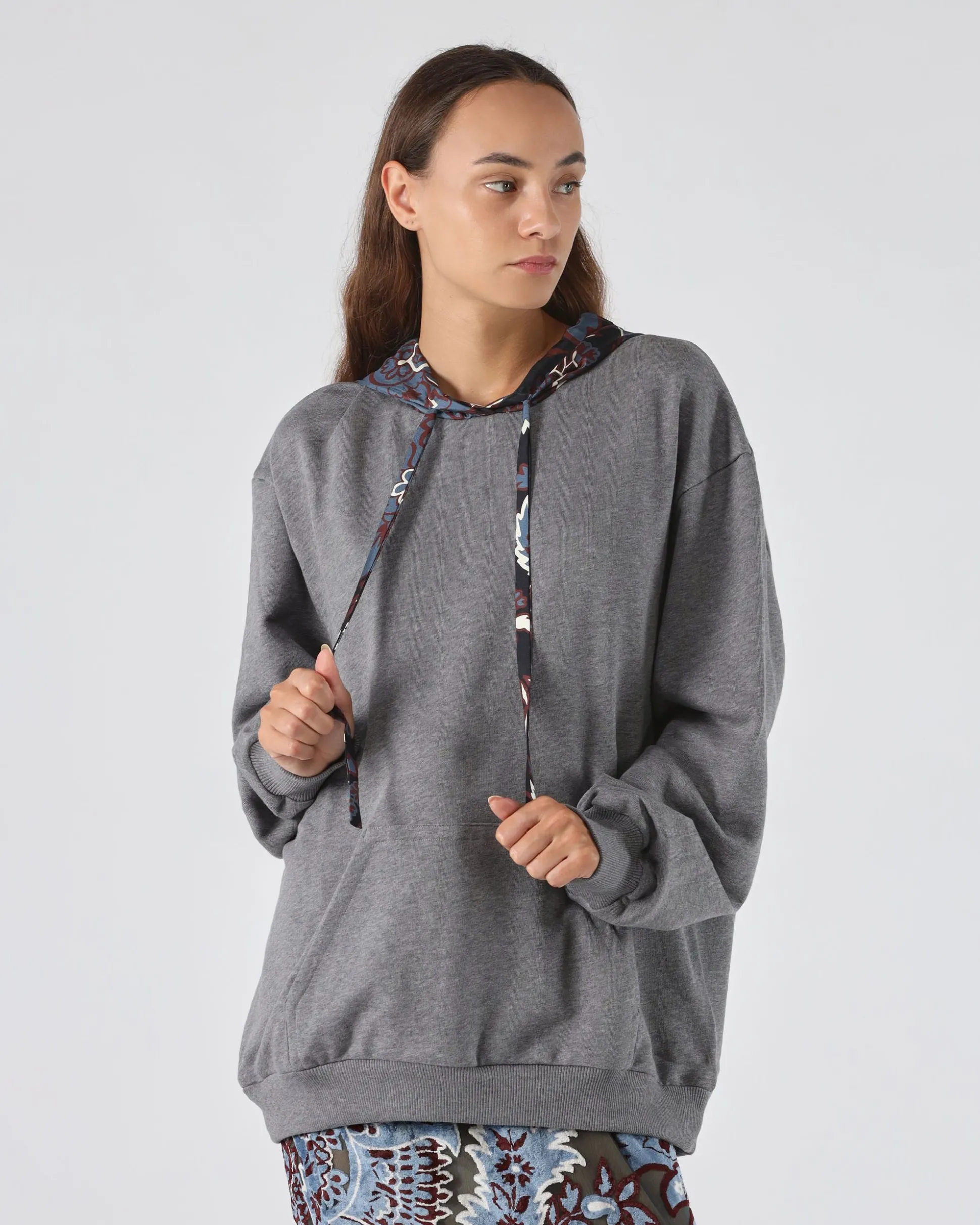 Felpa con cappuccio of Grigio color for only 650 in Donna - Abbigliamento - Felpe - Felpe con Cappuccio - Saldi - Saldi - Abbigliamento - Black Week - Black Friday - Flash Promo - Special Price at Main Website Store, Main Website.