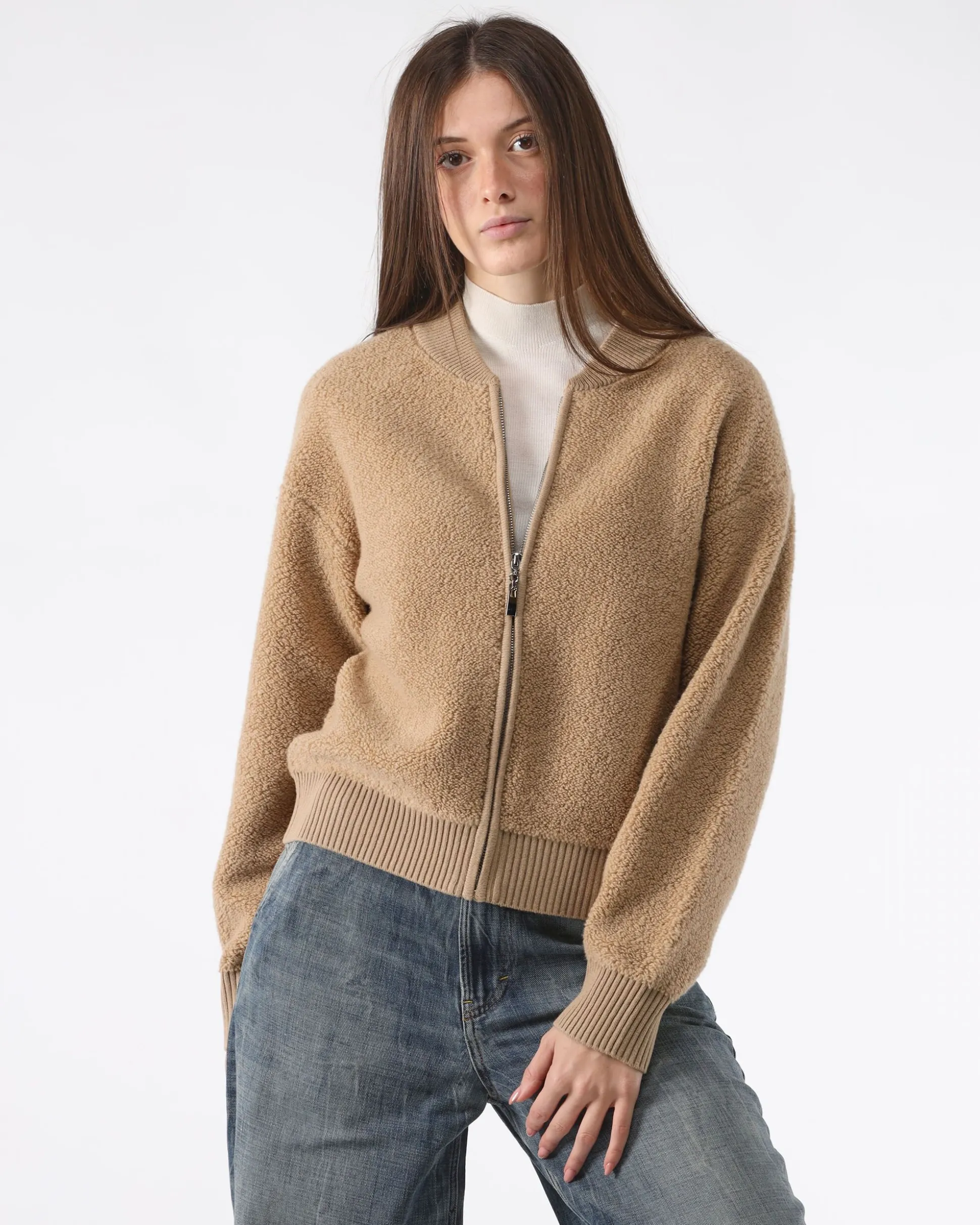 Giubbotto Bomner Punto Pelliccia Beige
