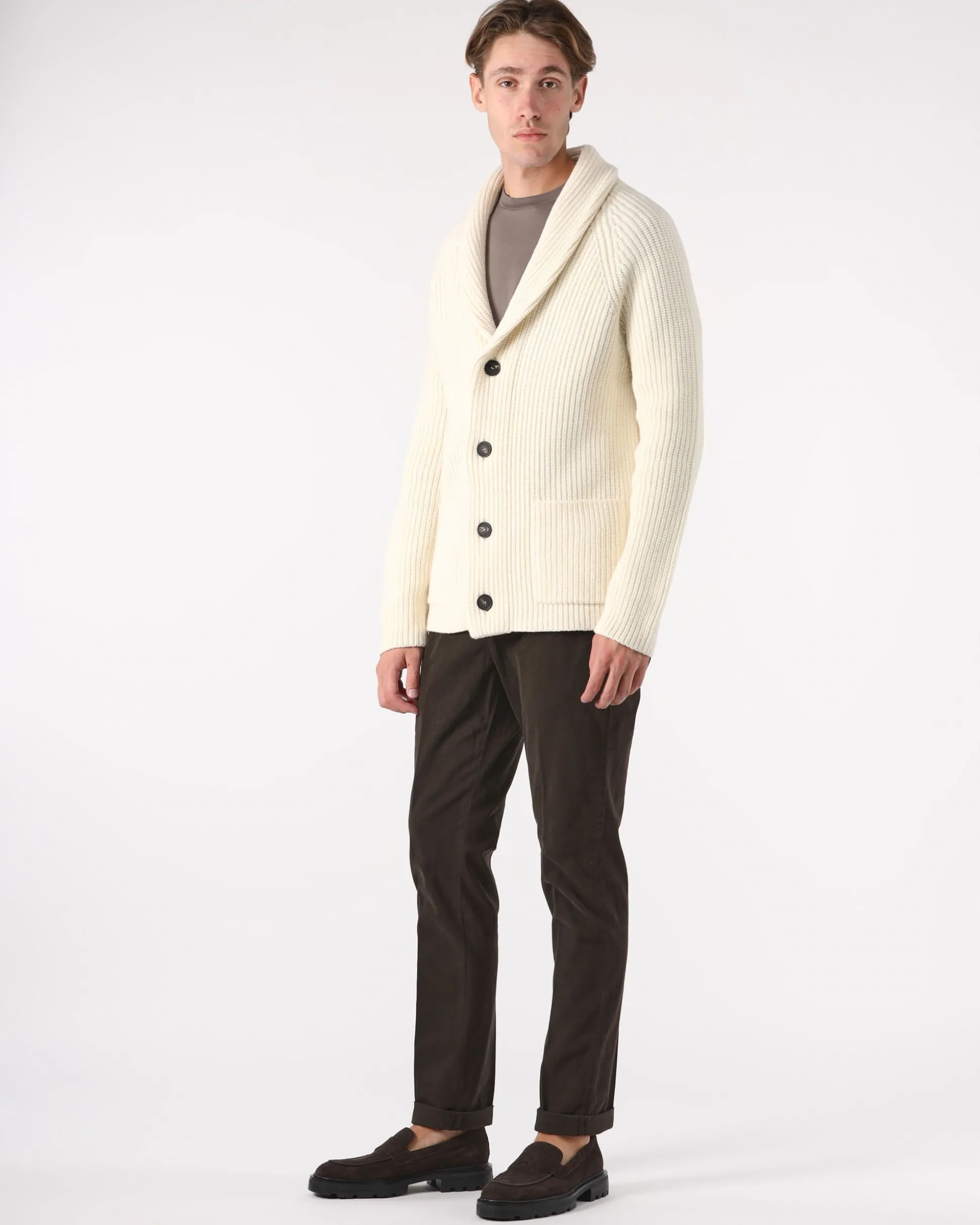 Pantaloni Gaubert slim in gabardina mano calda.