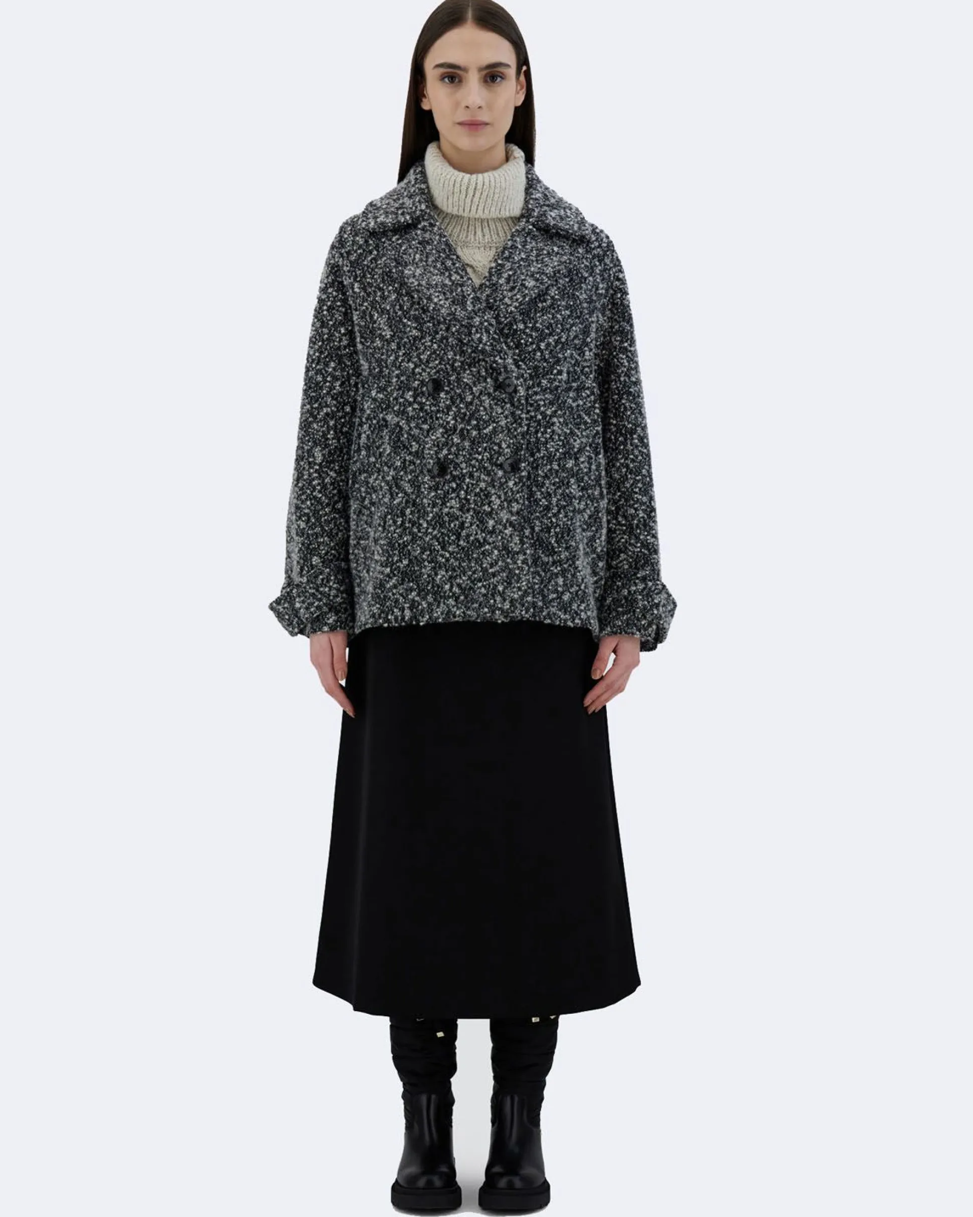 Peacoat in feeling boucle wool