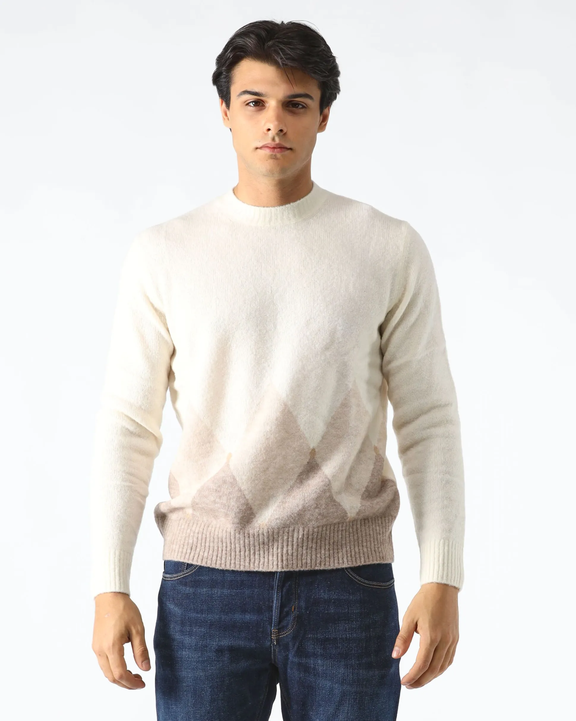 Pullover Girocollo Bianco