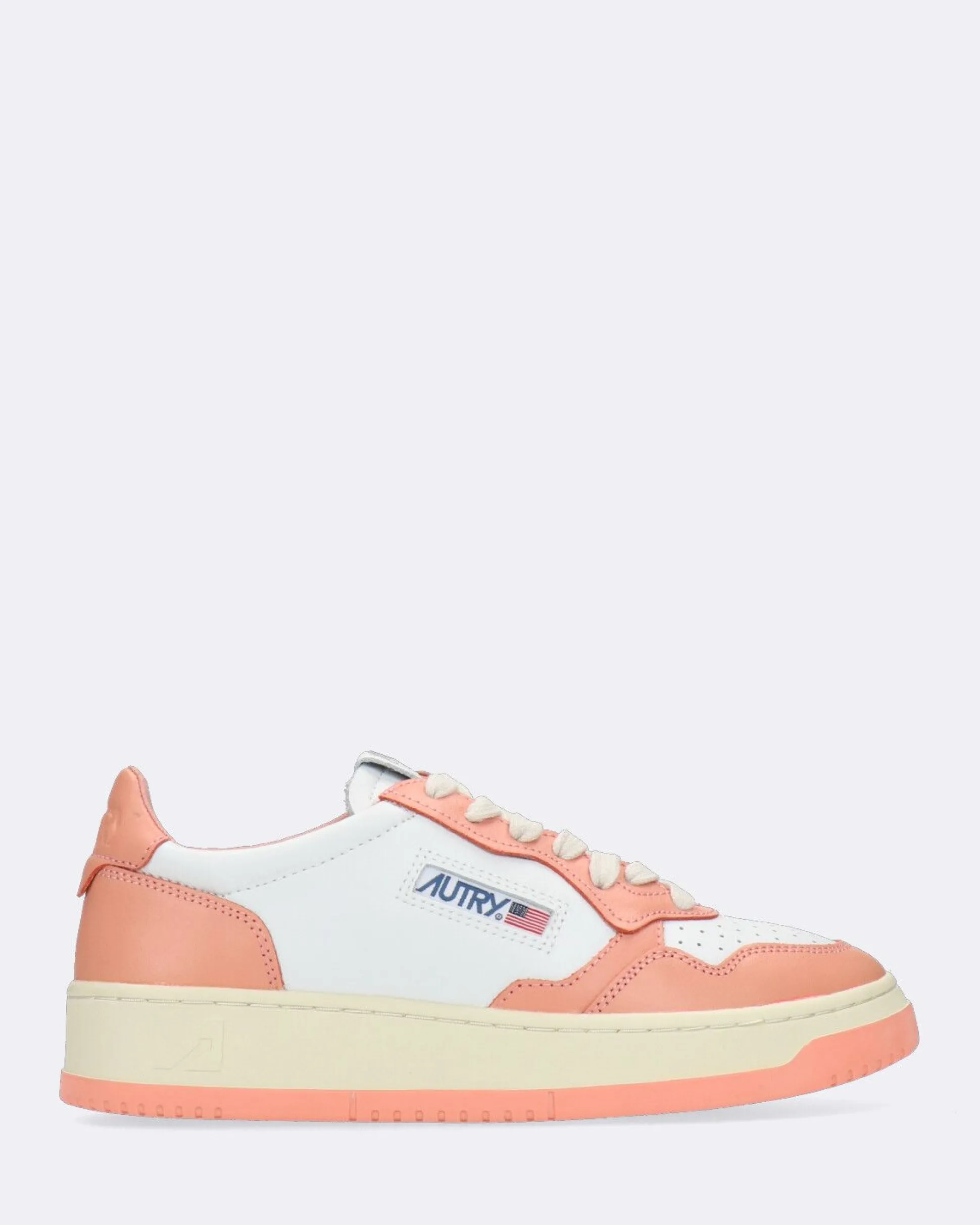 Sneakers Basse Medalist Bianche e Salmone