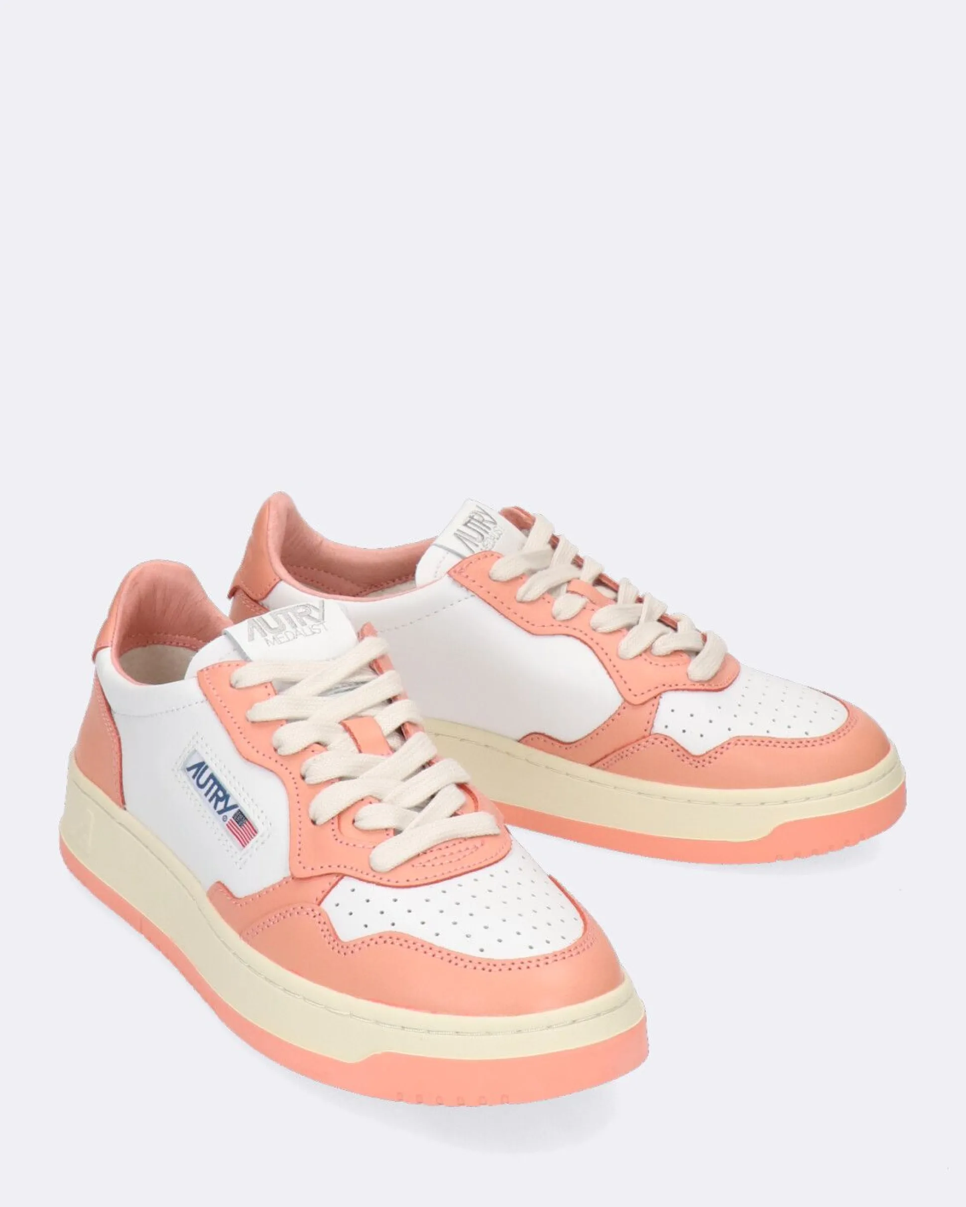 sneakers_basse_medalist_b_3.webp Sneakers Basse Medalist Bianche e Salmone