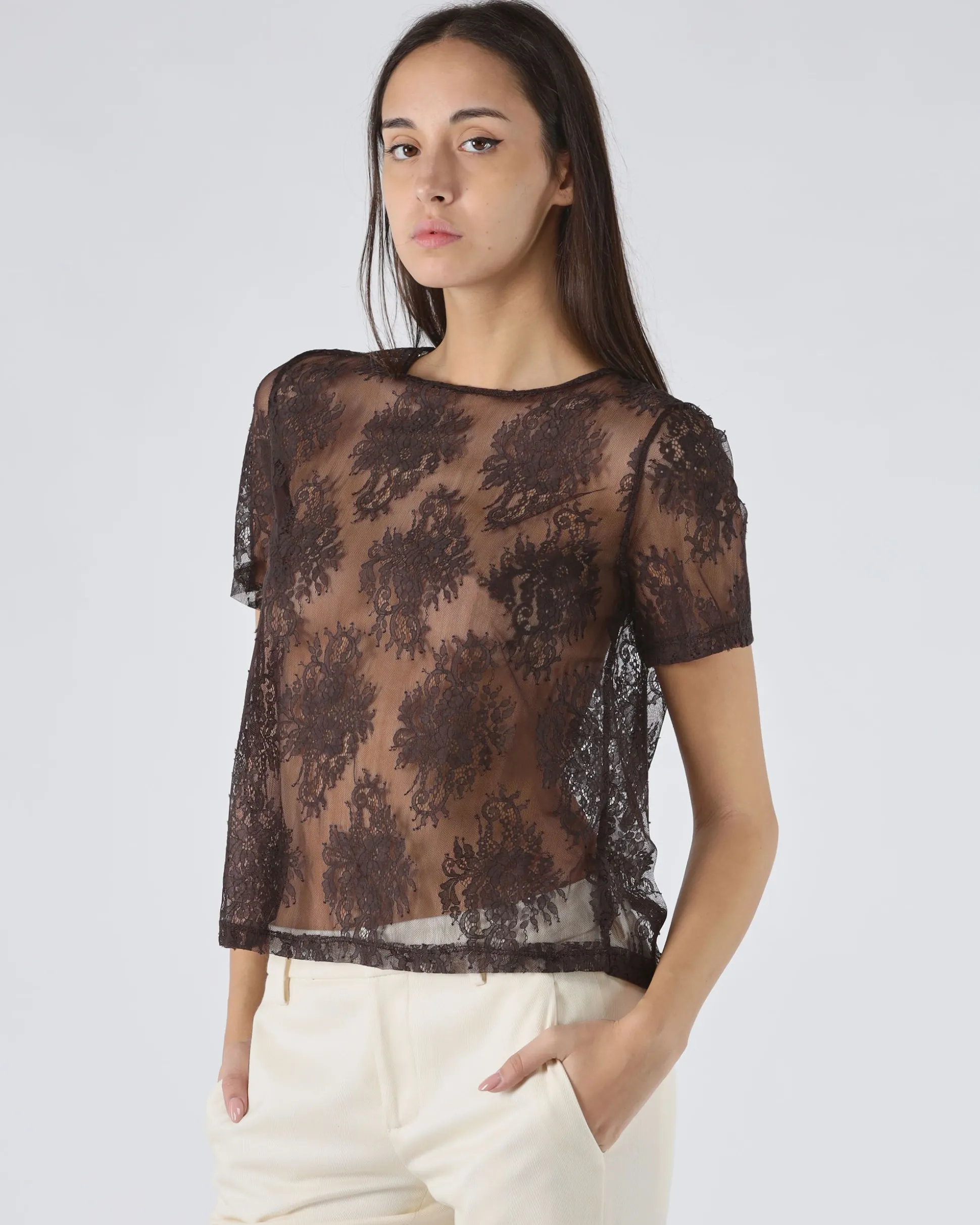 T-shirt in pizzo
