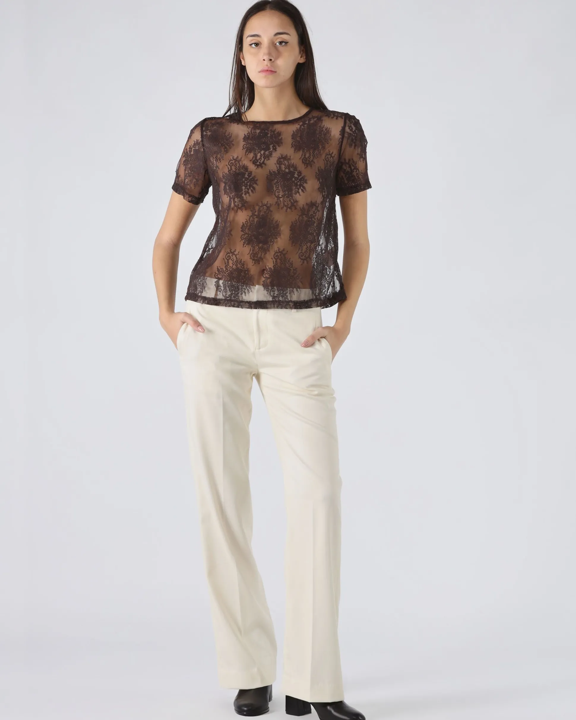 T-shirt in pizzo